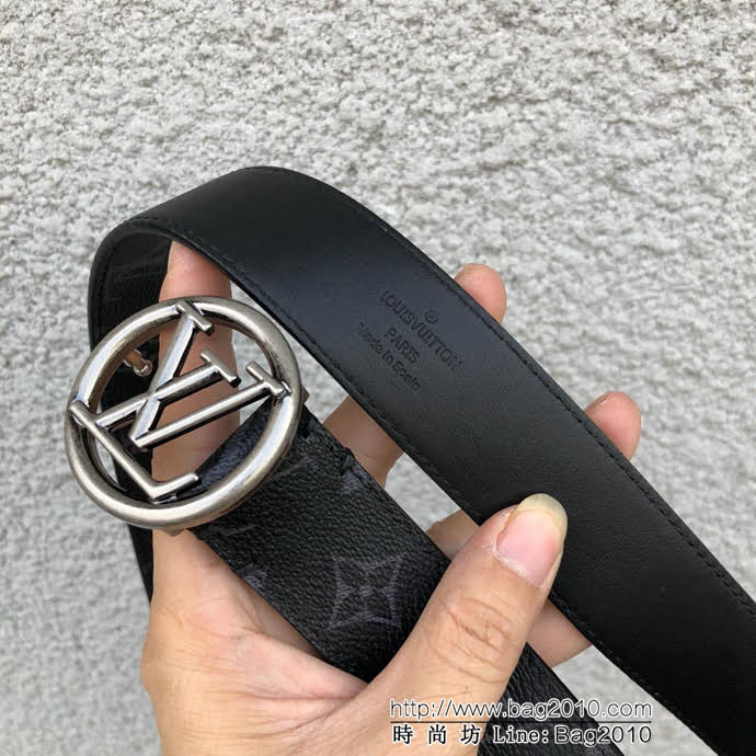 路易威登LV  M9932Q LVCIRCLE腰帶 飾有圓形LV logo 風格陽剛 時尚百搭款男士皮帶  xfp1367